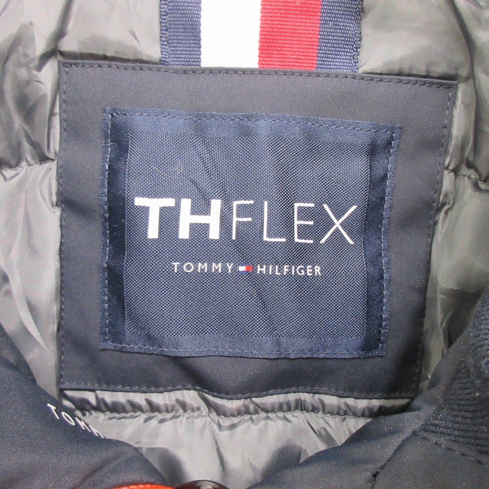 Tommy Hilfiger Men's Jacket L TH Flex Bomber Hooded Full Zip Insulated Navy - Picture 4 of 14
